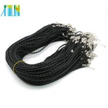 Braided Leather Cord necklace 19inch with Lobster Clasp ,adjustable Black necklace 3.0mm,100pcs/pack, ZYN0003
